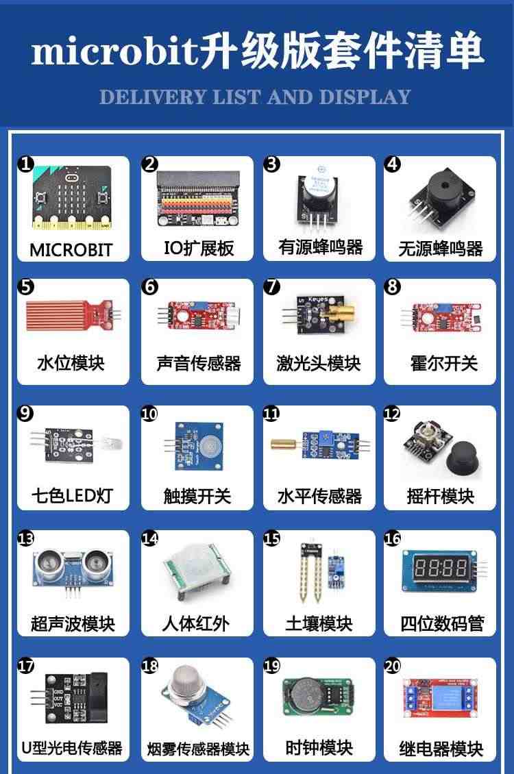 适用Microbit V2开发板 BBC micro:bit入门套件 学习Python图形化