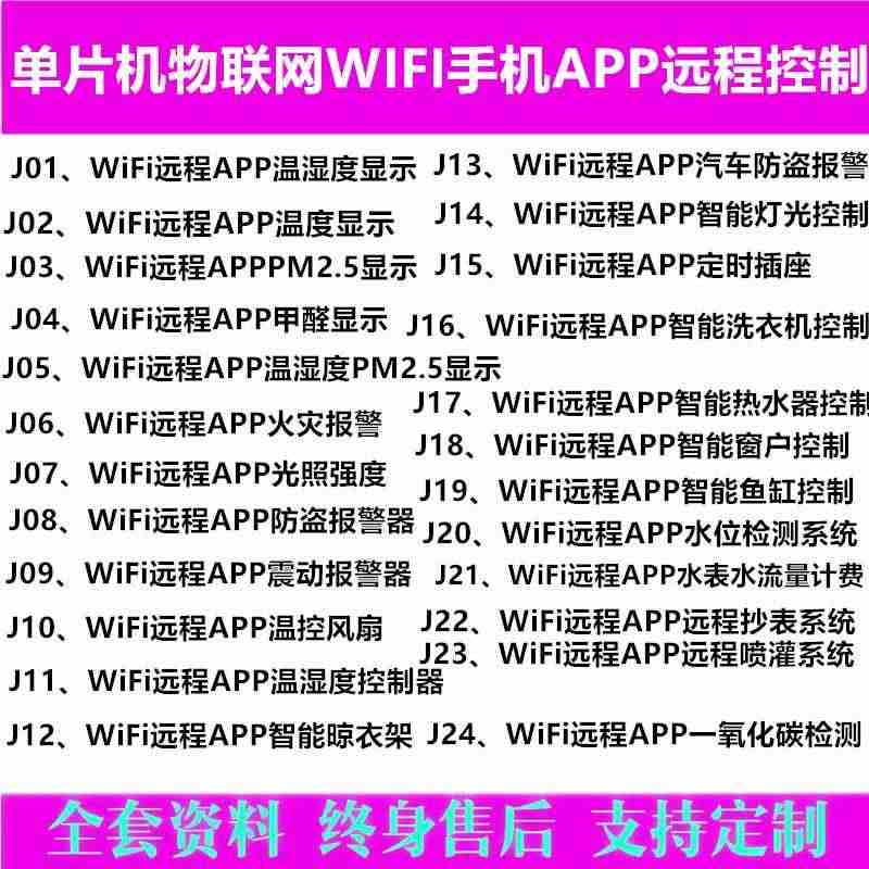 适用基于51单片机物联网远程WIFI控制APP设计成品套件学习开发板s...