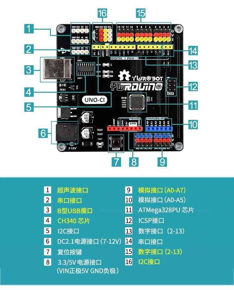 适用于Arduino兼容开发板uno r3控制板创客教育编程互动媒体开发