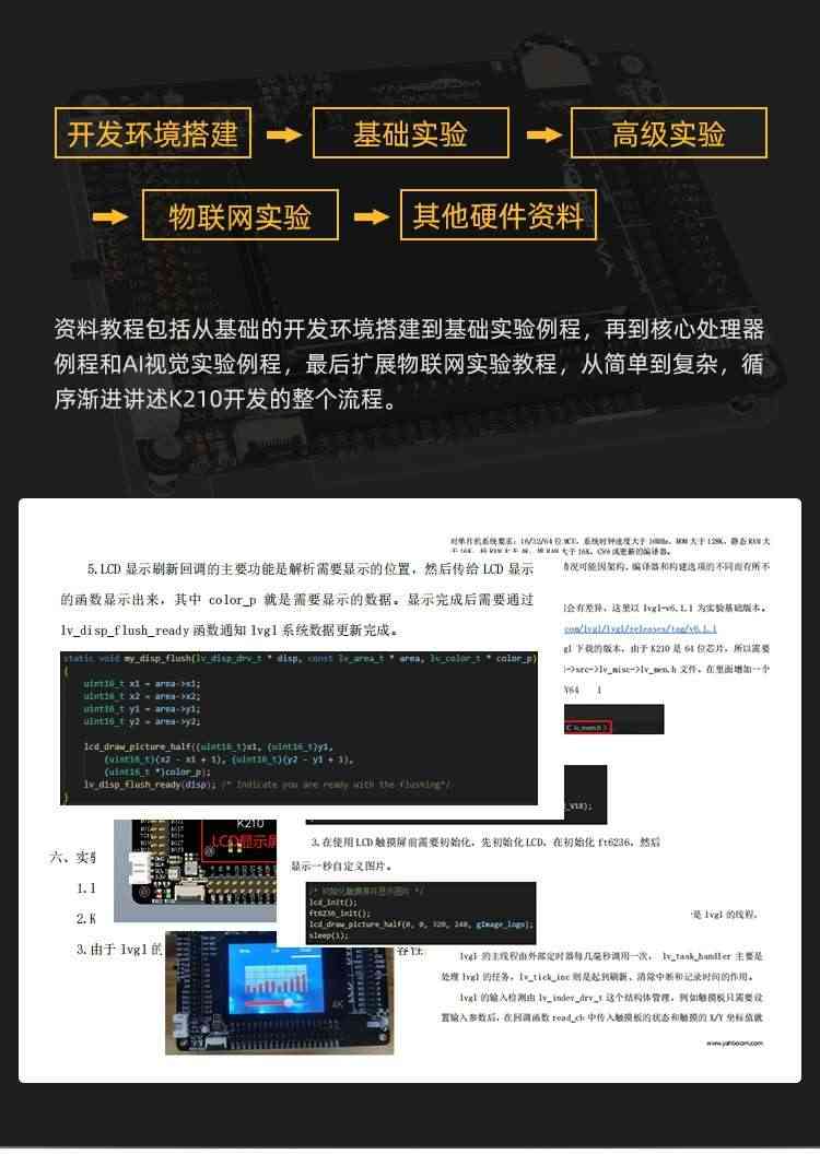 适用K210开发板套件AI人工智能机器视觉RISC-V人脸识别摄像头深度