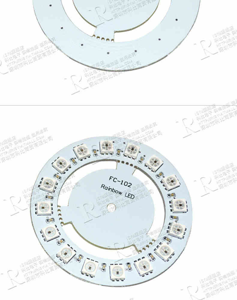 Risym 16位圆形RGB全彩LED流水灯模块 机器人配件驱动彩灯开发板