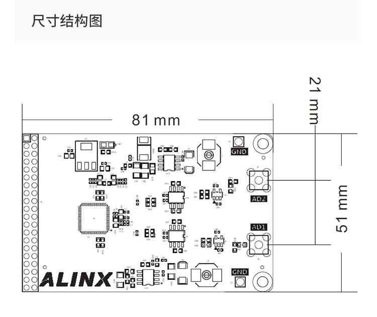 适用双通道高速AD 模拟信号转数字信号模块 FPGA开发板配套模块