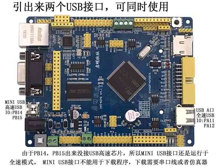 适用启明STM32F407ZGT6开发板单片机工控板物联网口双can蓝牙wifi