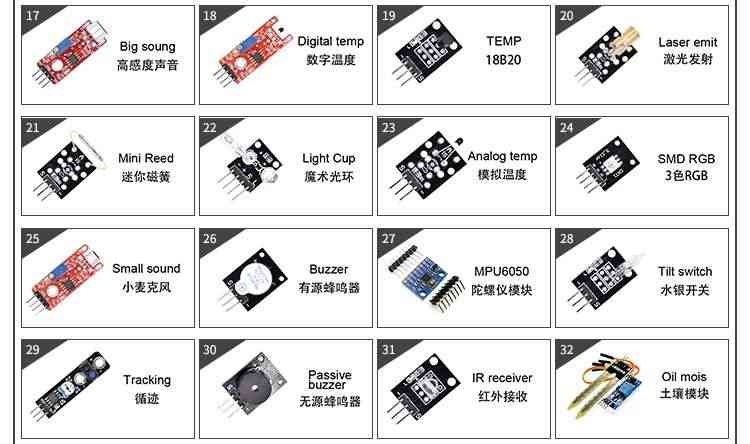 适用37+8共45款arduino uno r3单片机开发板传感器学习套件兼容树