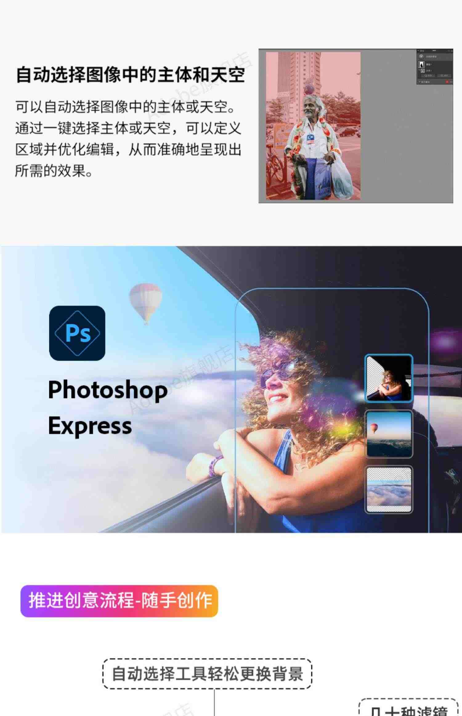 Adobe 正版ps软件安装 photoshop2023海报设计 激活 兑换码修图