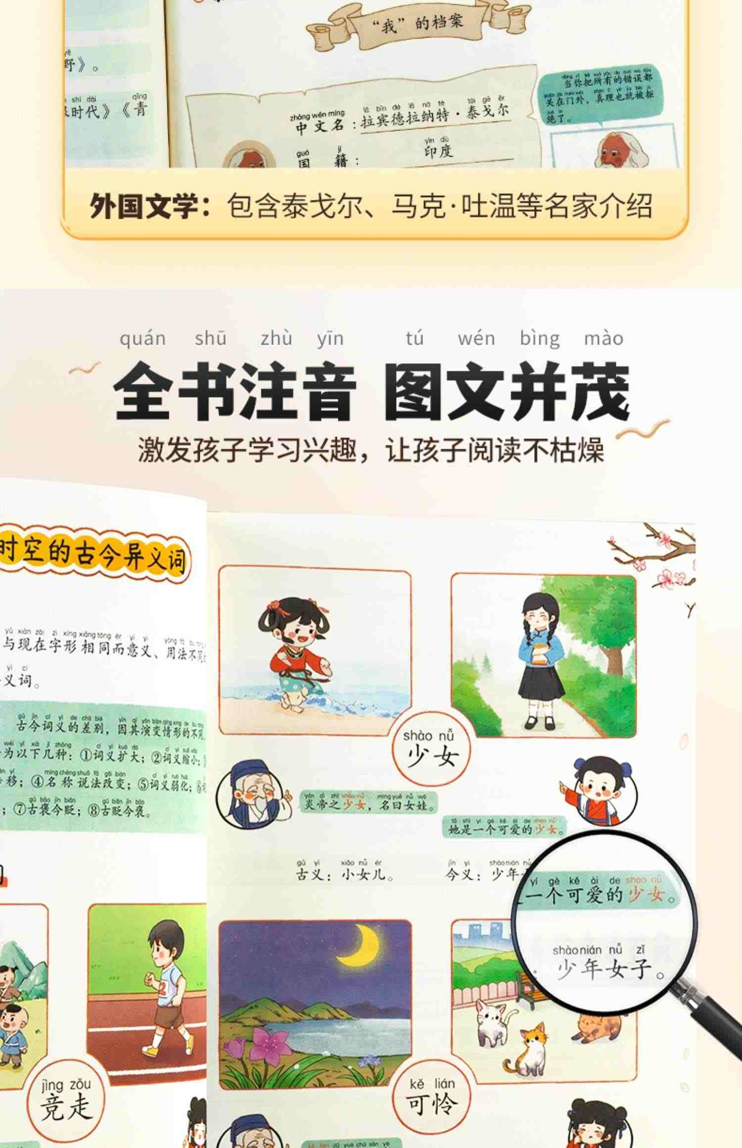 斗半匠小学生必背文学常识积累大全小学语文知识大全手册注音版中国诗词大会古代现代国外文学题库集锦图解注释赏析小学必背古诗词