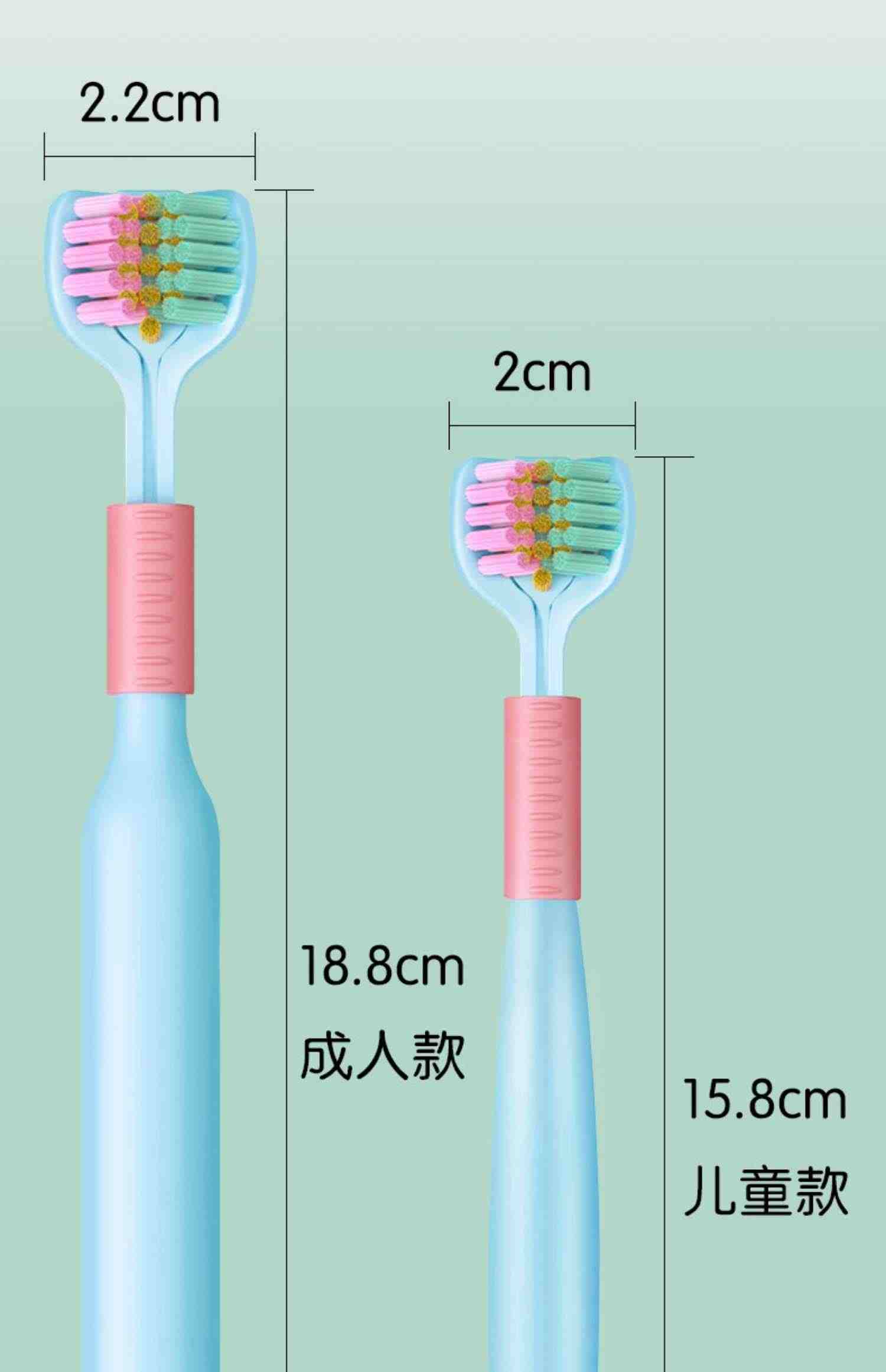 儿童牙刷三面3d立体软毛牙刷3到6一12岁以上小孩宝宝清洁内侧牙齿