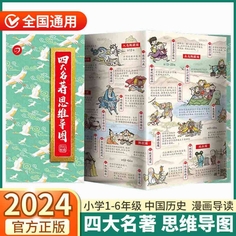 2024新版四大名著思维导图小学一1二2三3四4五5六6年级上册下册中...