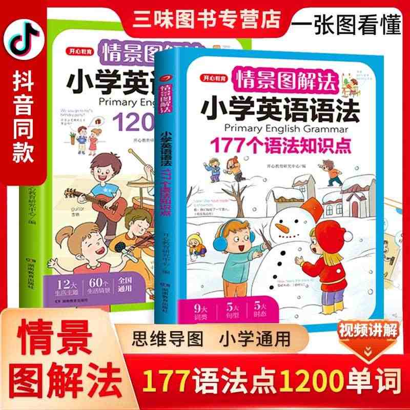 开心教育情景图解法小学英语语法知识大全 小学英语单词1200词一二三四...