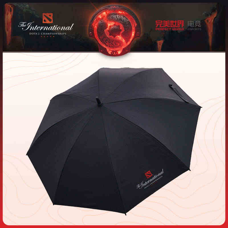 DOTA2TI11新品赛事LOGO款 简约经典直柄伞男士商务双面晴雨伞...