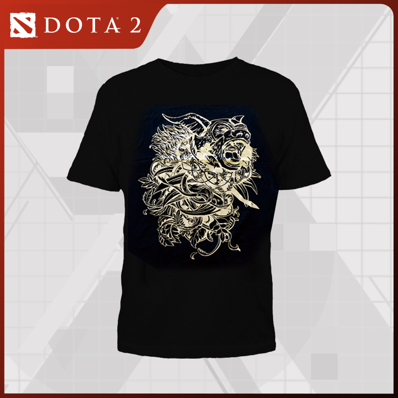 DOTA2 T恤 烫金拍拍 熊战士 短袖衣服全棉 正版VALVE游戏周...