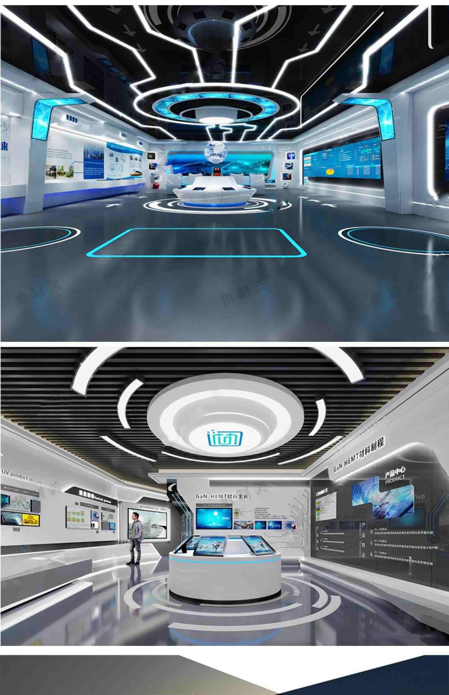 工装展示空间展厅设计3Dmax 中式现代商业科技馆博物馆3D模型素材