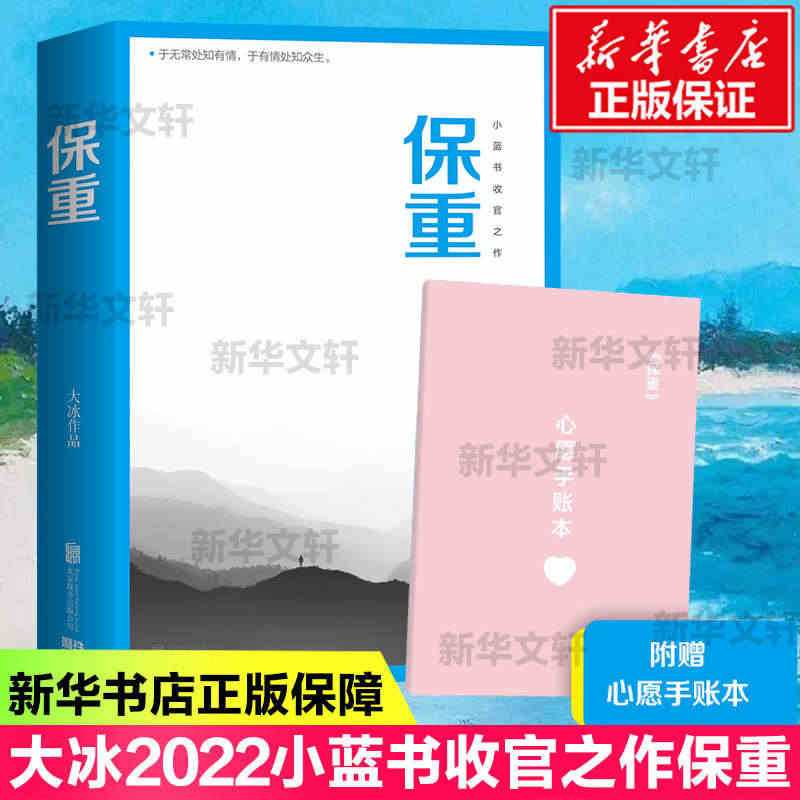 【文轩赠心愿手账本】大冰新书 保重 大冰2022小蓝书收官之作保重磅首...