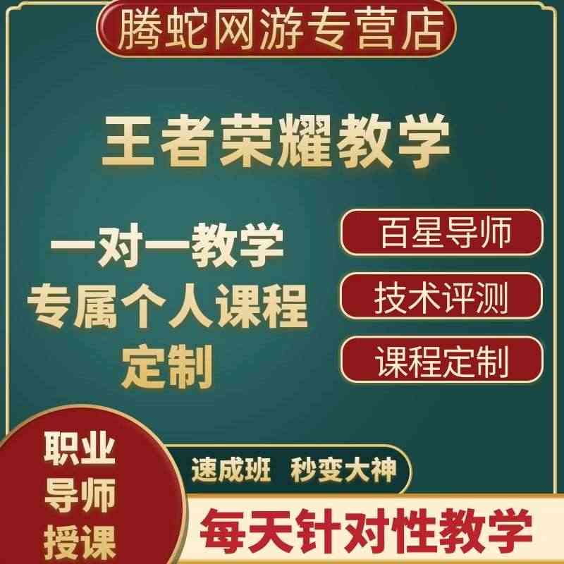 王者荣耀技术教学培训收徒拜师上分意识代练教程攻略导师指导学习...