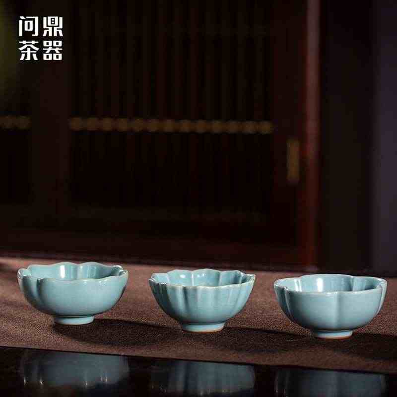 问鼎茶器天青汝窑主人杯景德镇陶瓷功夫茶具个人专用开片喝茶单杯...