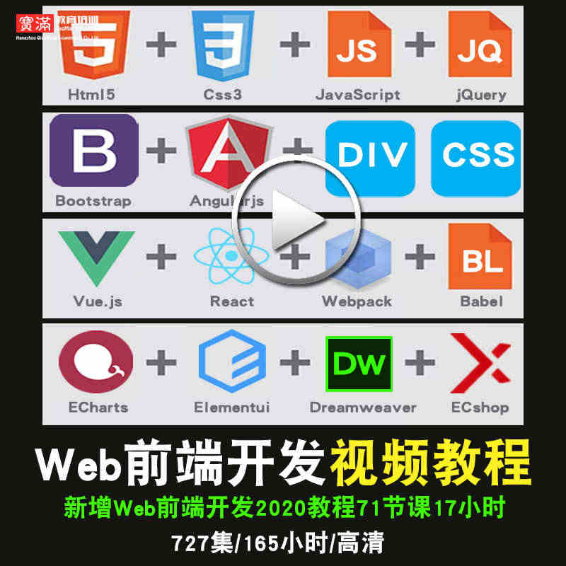 web前端开发视频教程 HTML5/CSS3/javascript/j...