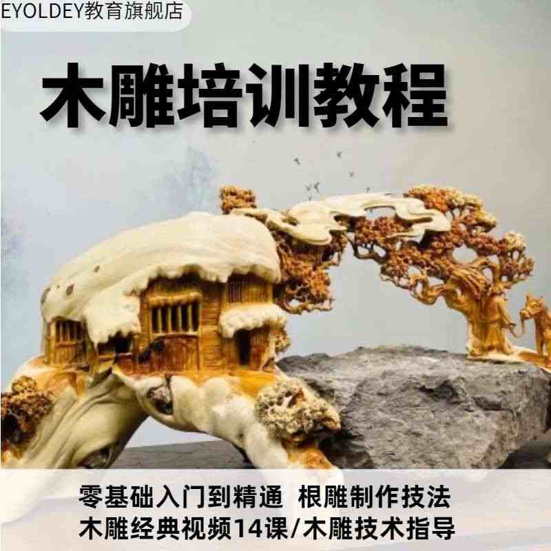 木雕diy自学木雕教程视频手工雕刻技法木头雕刻技术培训课程入门...