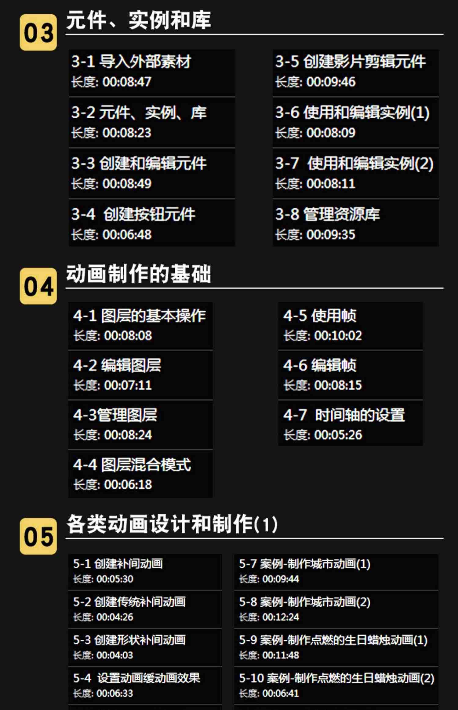 flash动画制作视频教程 网页案例自学fl17CC 零基础 中文在线课程