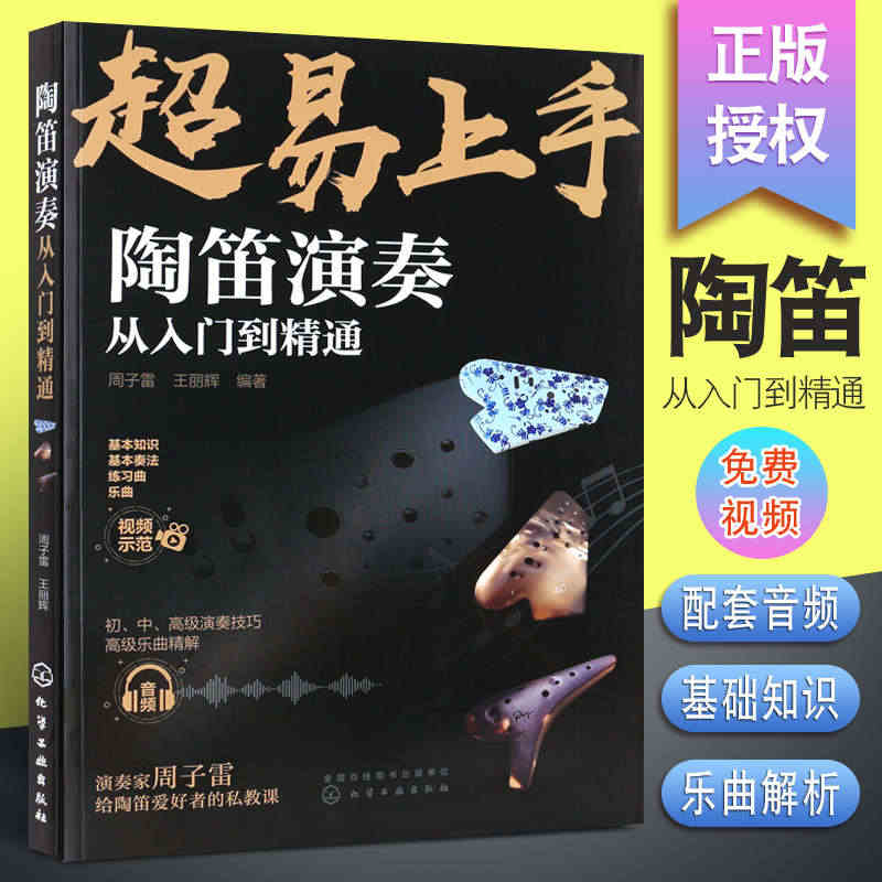 正版超易上手 陶笛演奏从入门到精通 初中高级演奏技巧基础练习曲教材教程...