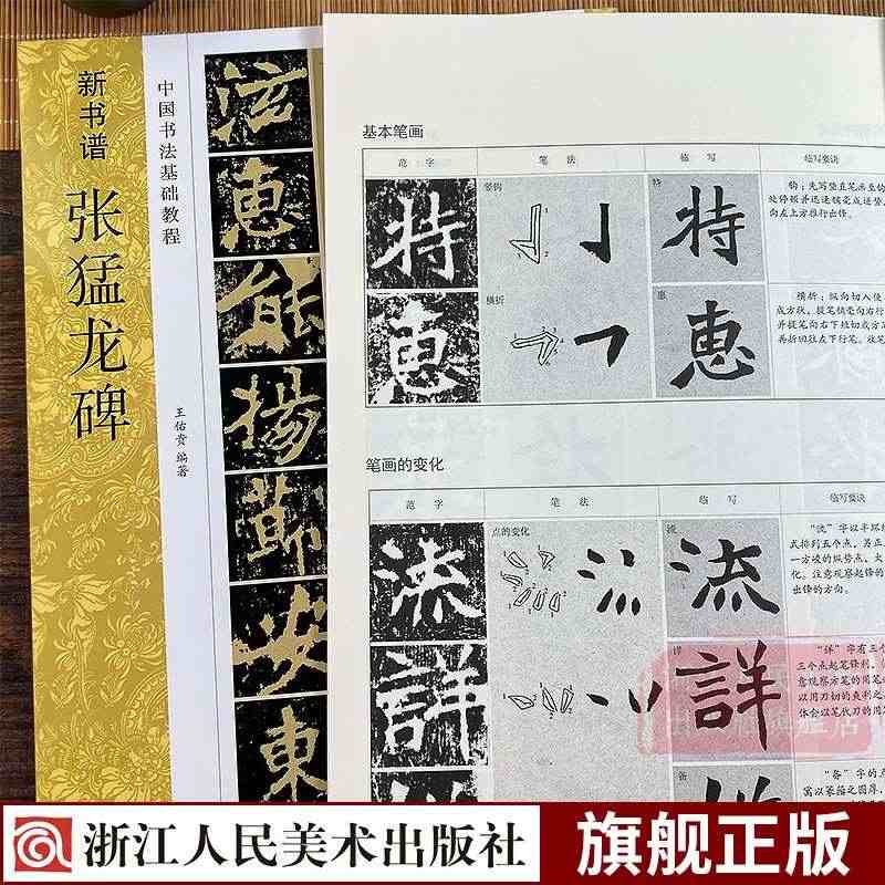 张猛龙碑(高清原碑帖+技法教程) 新书谱书法基础教程 基本笔画结构/偏...