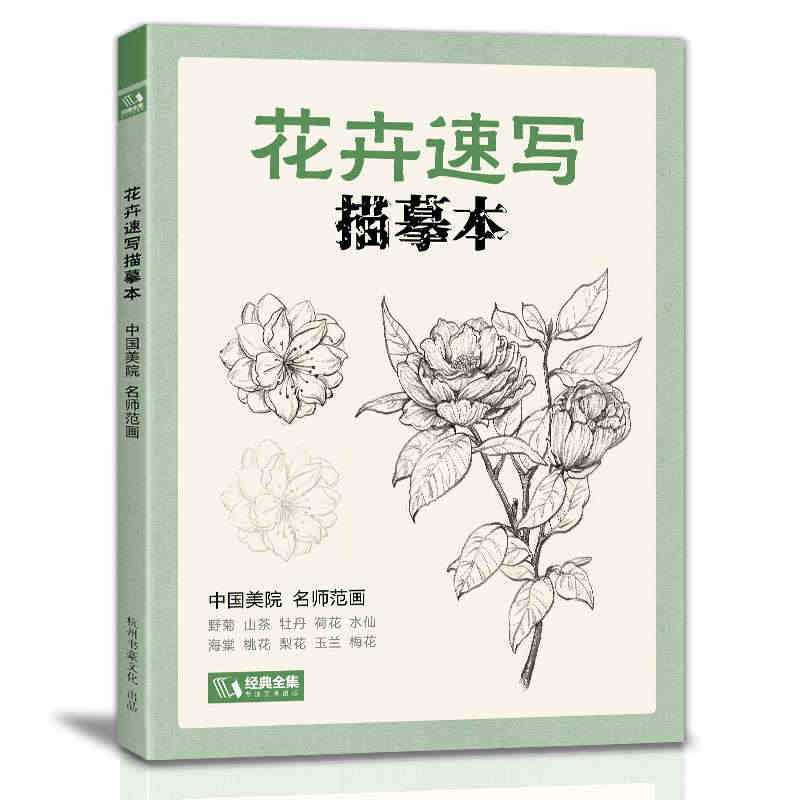 经典全集 花卉速写描摹本 零基础画画入门新手自学教程书籍线描花卉临摹手...