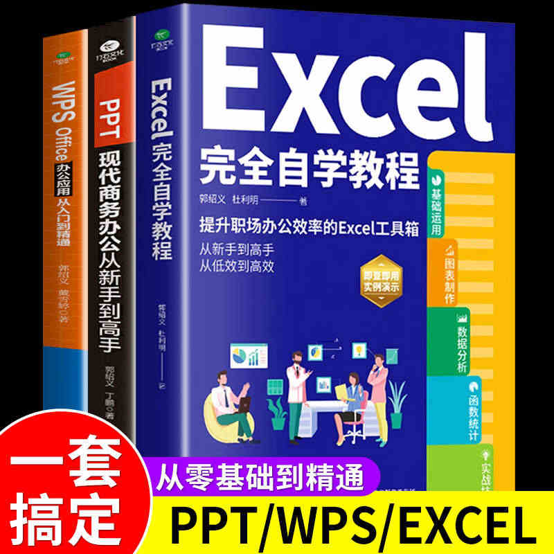 全3册 办公应用软件从入门到精通wps excel教程教材数据处理与分...