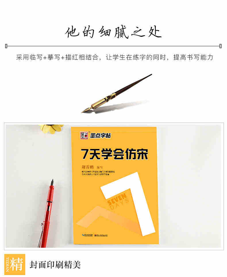 成人学生练字帖 7天学会仿宋硬笔书法教程临摹练字贴荆霄鹏楷书间架结构基本笔画钢笔字入门书写技巧宋体考试字体成人公务员初学者