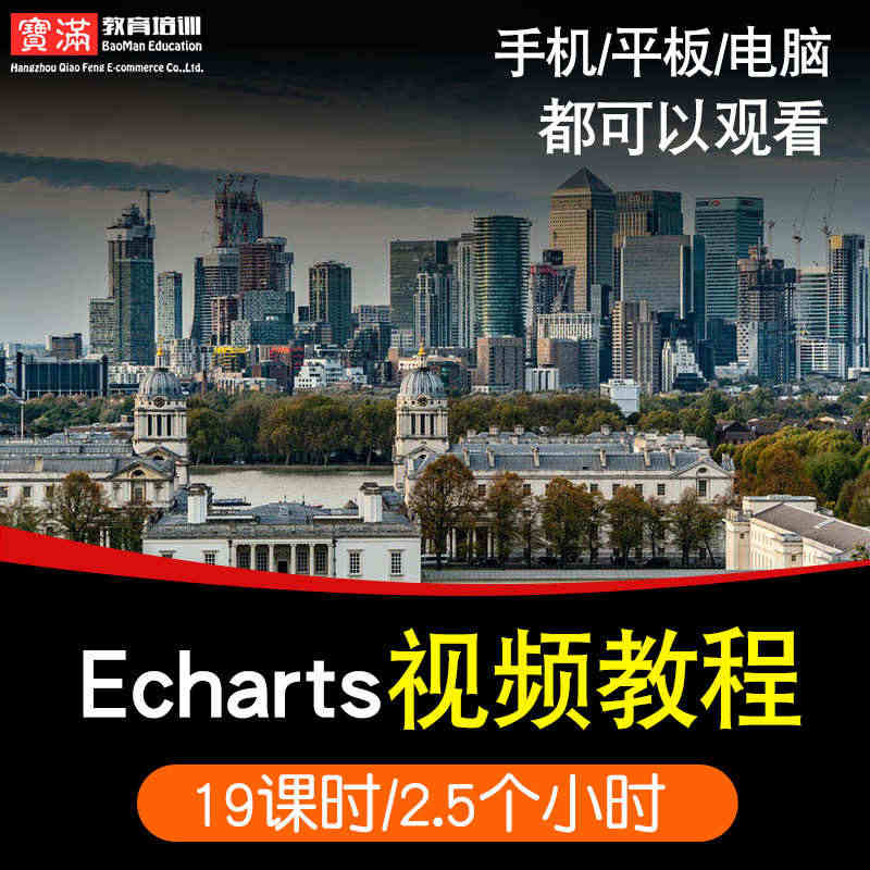 Echarts视频教程 大数据可视化统计图表教学零基础入门 在线课程...