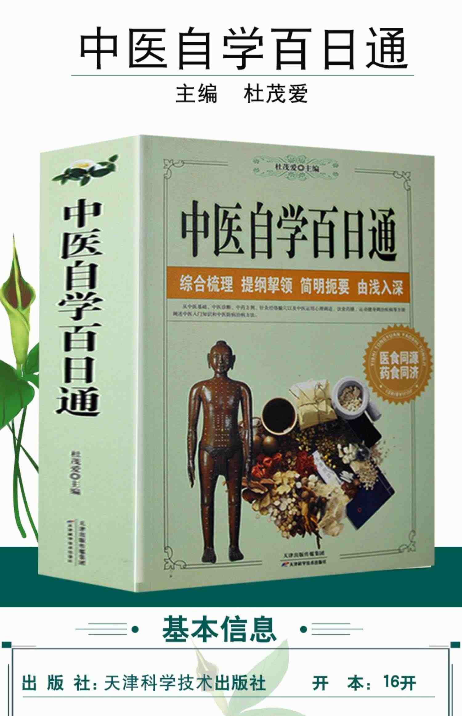 中医自学百日通中医养生书籍诊断学基础理论教程黄帝内经本草纲目中药入门学中药方推拿针灸医学全书三个月学懂中医入门知识大全