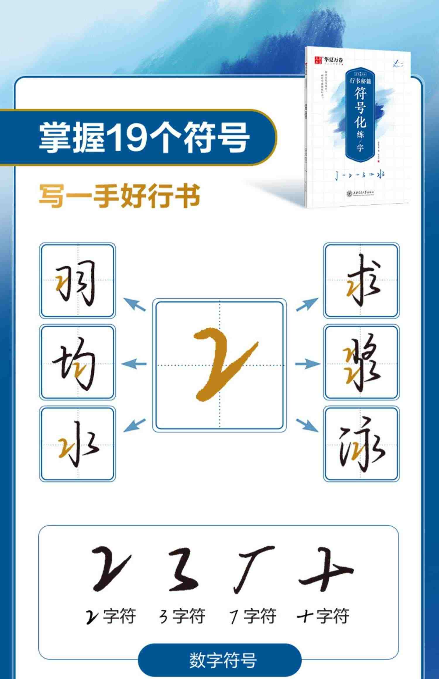 华夏万卷行书字帖志飞习字高效练字49法楷书行书入门教程控笔训练字帖秘籍女生初高中钢笔硬笔书法符号描红成人男大学生临摹练字本