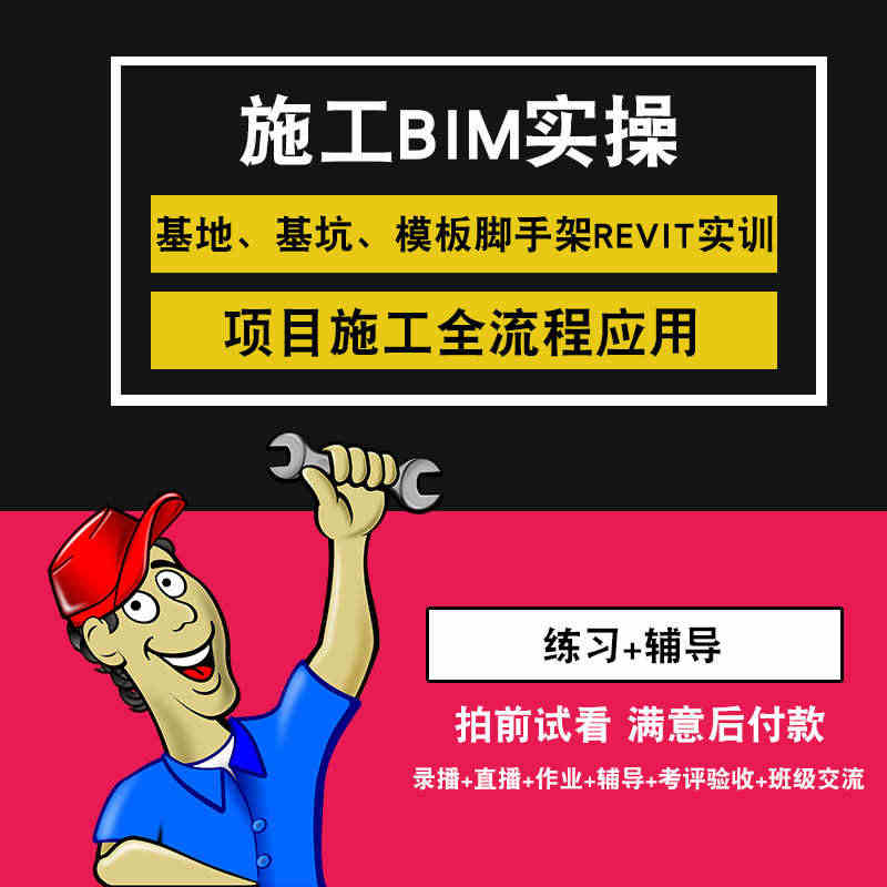 施工BIM实操视频教程 场地、基坑、模板脚手架REVIT实训项目流程...
