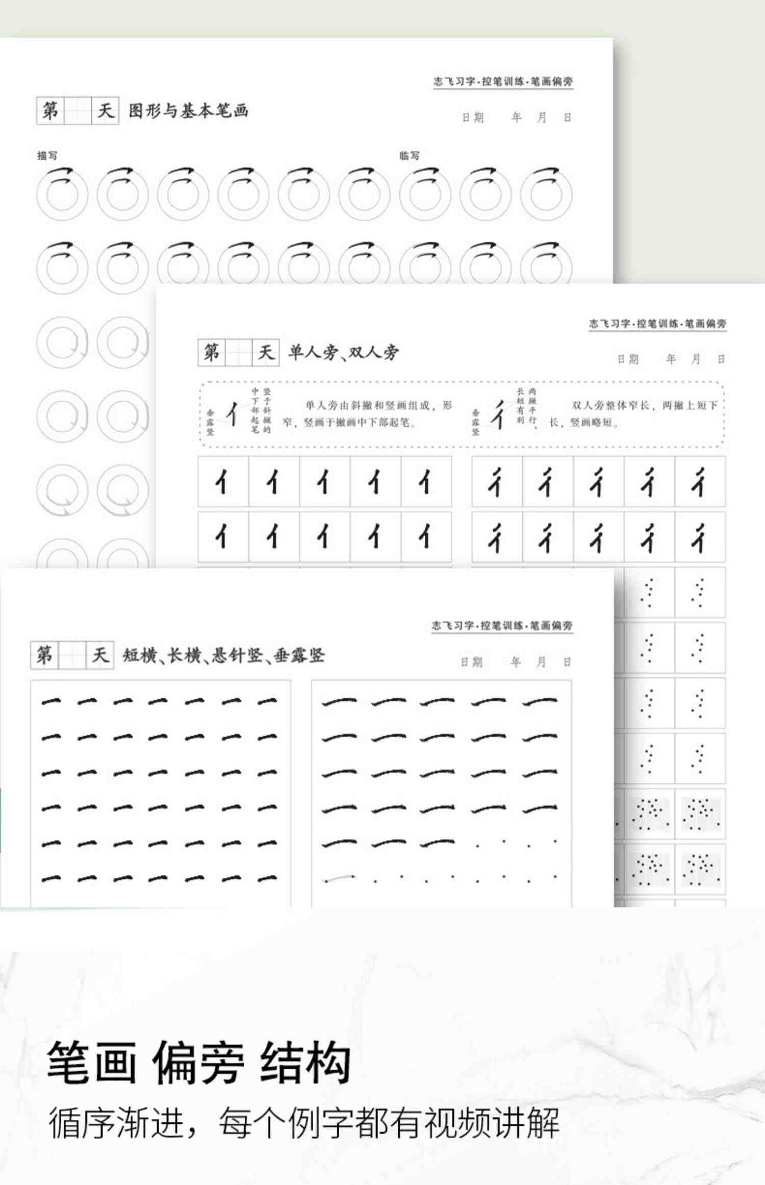 华夏万卷志飞习字高效练字帖49法硬笔楷书初学者入门临摹速成教程套装控笔训练基础大学生钢笔正楷手写体初高中成人成年书法练字帖