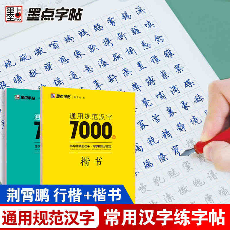 荆霄鹏楷书行楷入门教程 通用规范汉字7000字 硬笔书法初学者教程 初...