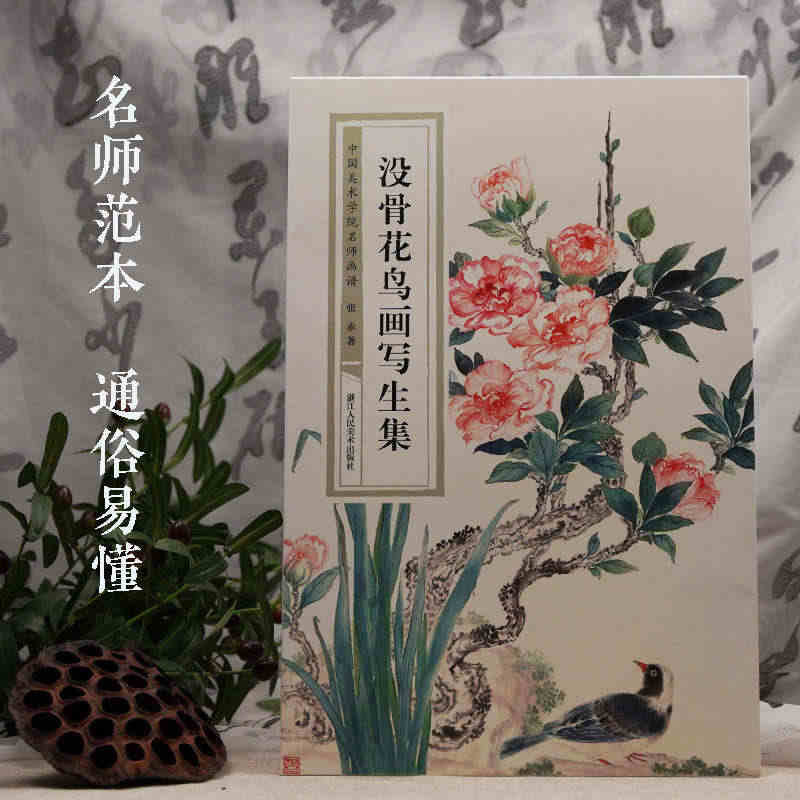 没骨花鸟画写生集 中国美术学院名师画谱 张赤花鸟画技法教学课徒稿 大8...