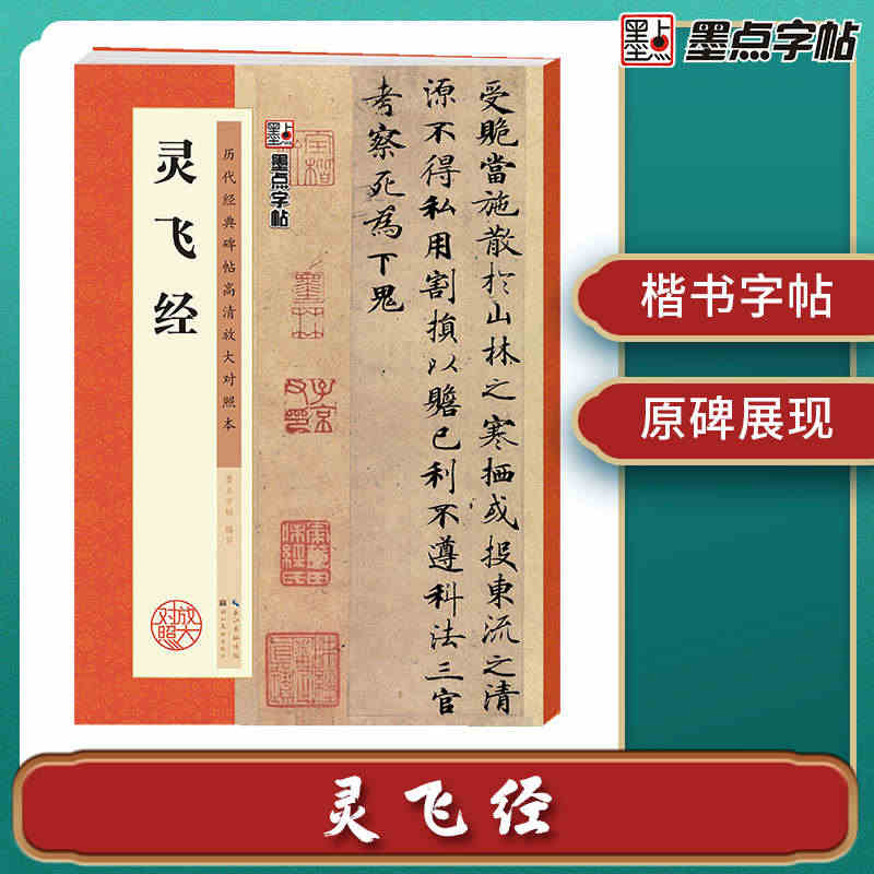 墨点字帖 灵飞经毛笔字帖初学者入门基础教程历代经典碑帖高清放大对照本灵...