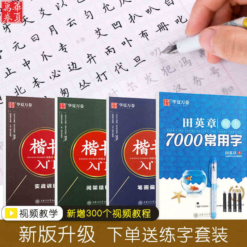 田英章字帖楷书成人钢笔7000常用字正楷硬笔楷书技法教程练字成年大气男...