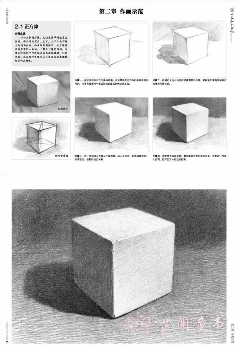 零基础素描几何形体 从基础到精通 紧扣教学主题 素描单体组合石膏几何形体从结构到明暗 素描基础教程书 美术基础学画画临摹范本