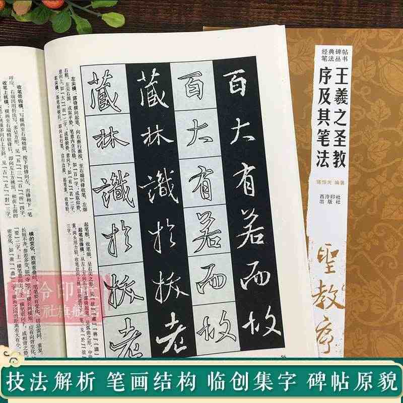 王羲之圣教序及其笔法 经典碑帖笔法丛书 墨迹放大版行书入门技法教程 毛...