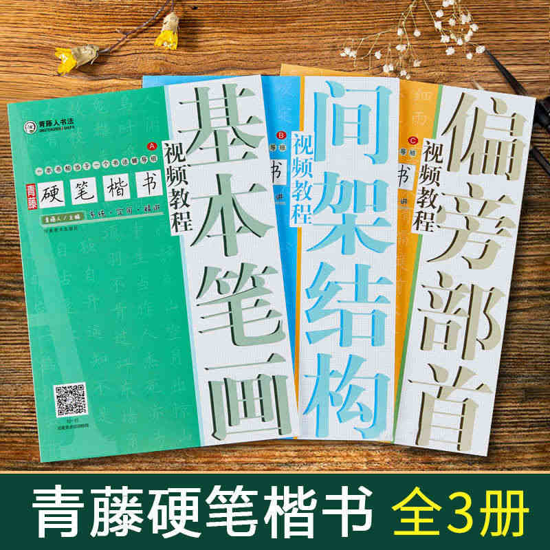 全3本【满300减50】书法班培训教材青藤硬笔楷书入门书法教程教材初学...