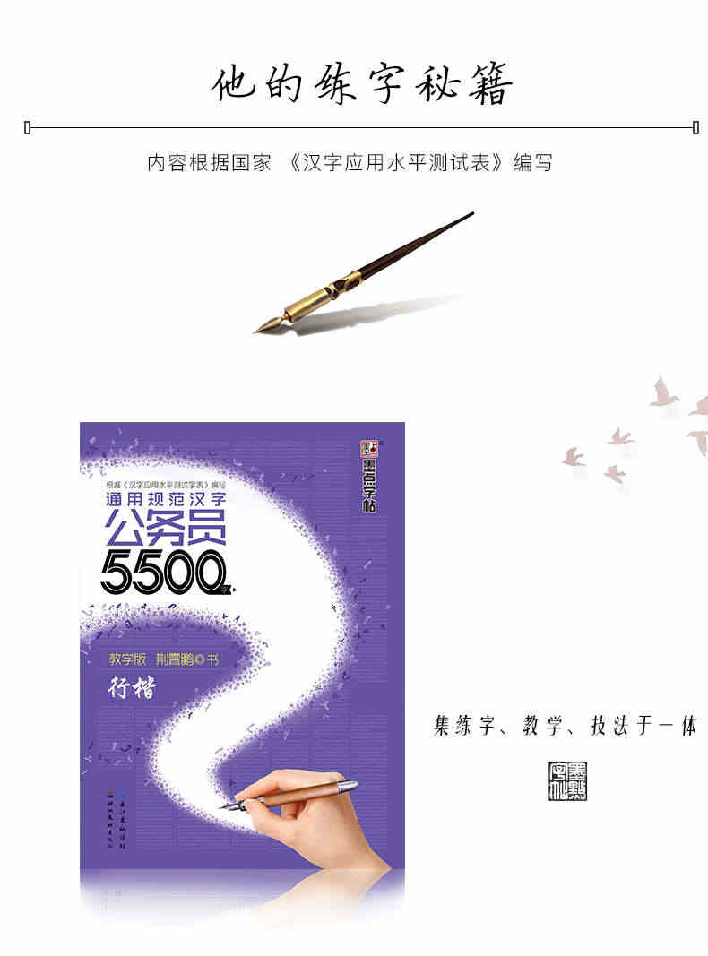 公务员申论考试练字通用规范汉字公务员5500字教学版行楷荆霄鹏钢笔练字初学者硬笔书法速成女生入门临摹教程书籍墨点字帖