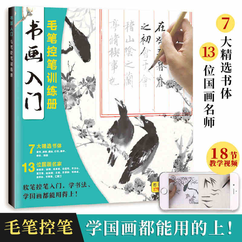 书画入门 毛笔控笔训练册 软笔控笔入门 书法国画运笔技巧 毛笔描红本 ...