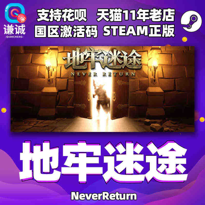 PC中文正版 steam 地牢迷途 NeverReturn 国区激活码...