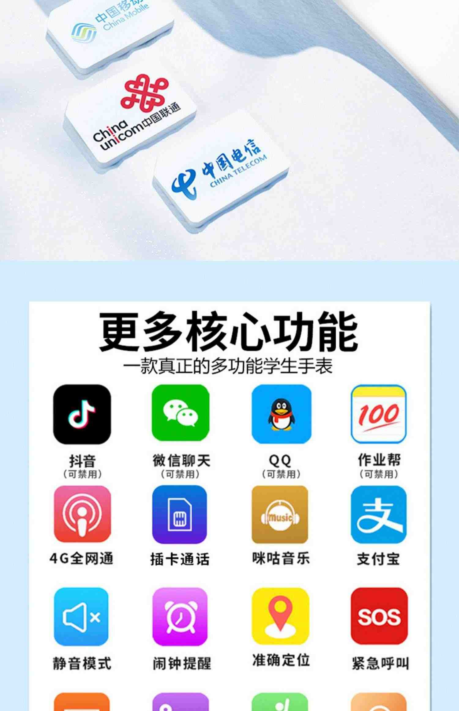 【顺丰即发】全网通5G智能儿童电话手表电信电子多功能GPS定位防水插卡男女孩初中生高中生小学生专用青少年