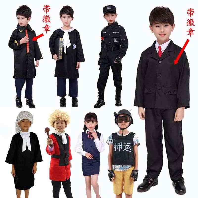 儿童职业工作角色体验服幼儿园区域表演出服法官律师书记扮演服装...