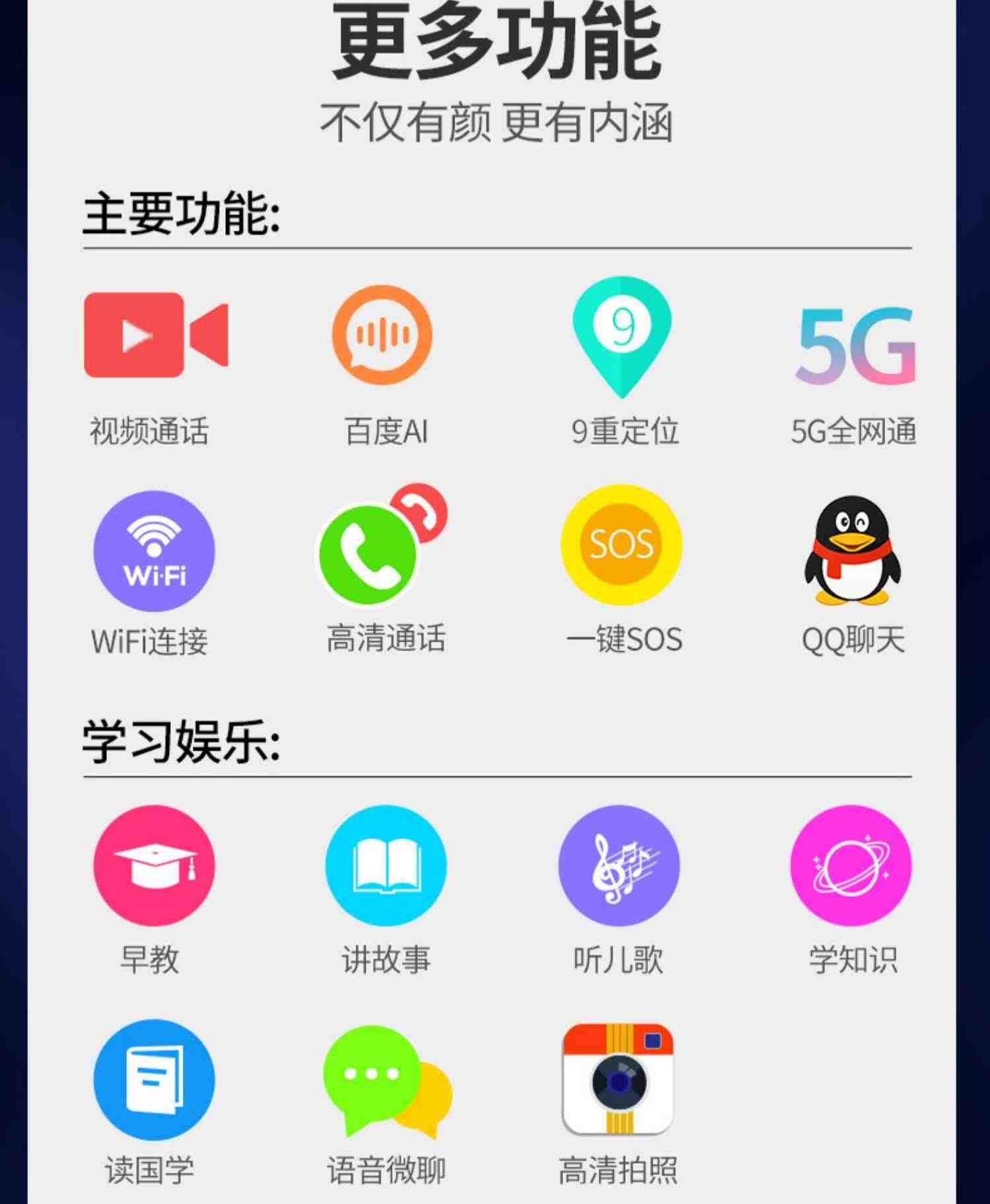 【官方正品】儿童智能电话手表5G全网通电信多功能防水gps定位电子插卡男女孩初高中生小学生专用青少年