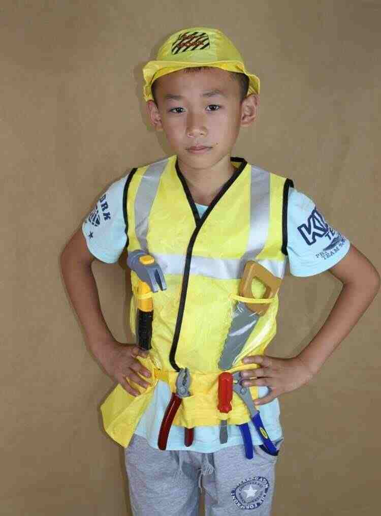 职业馆儿童工作角色体验服工程师伐木工表演服幼儿建筑工人扮演服