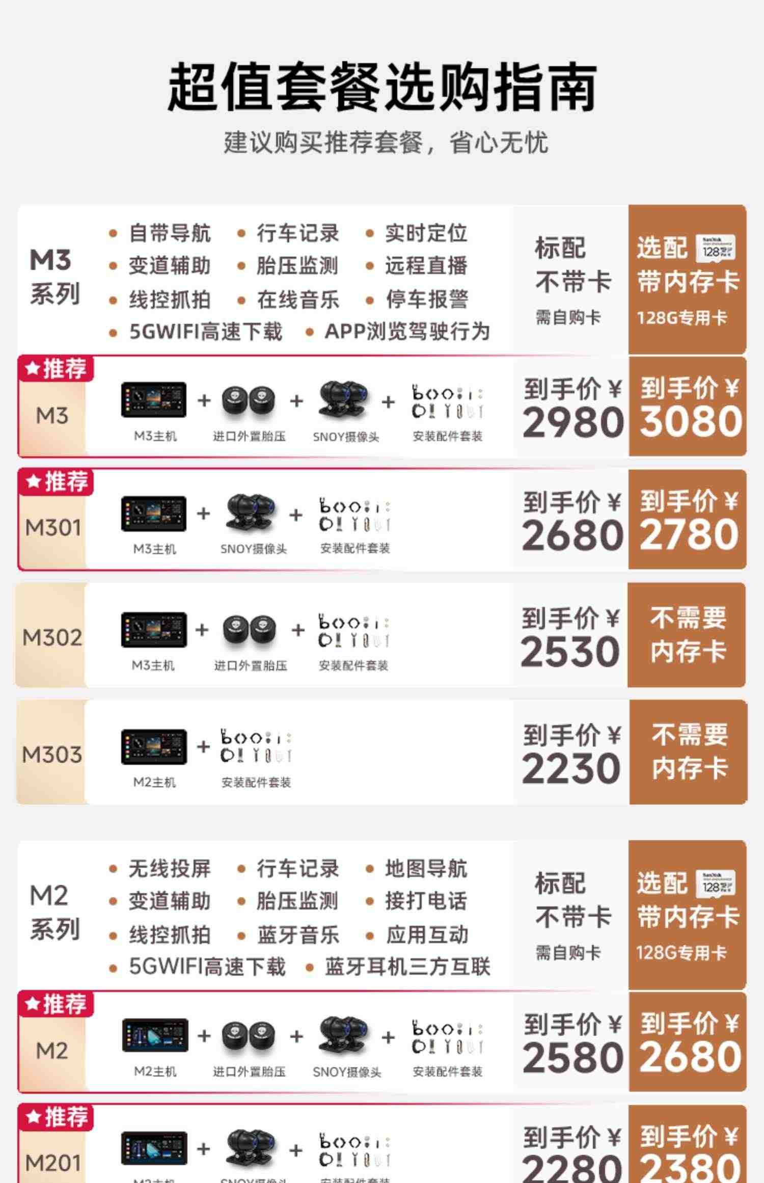 突破者M2 M3摩托车行车记录仪智能车机carplay投屏导航仪高清防水