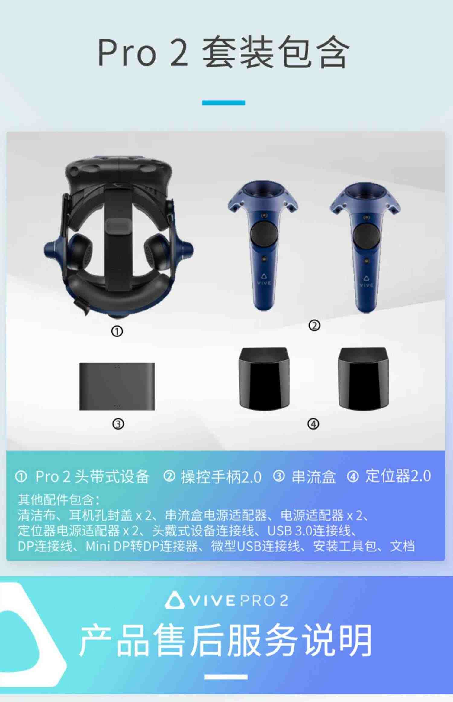 【北京1小时送达】HTC VIVE PRO 2专业版套装PCVR设备智能眼镜3D电影体感游戏2.0套装steamvr应用