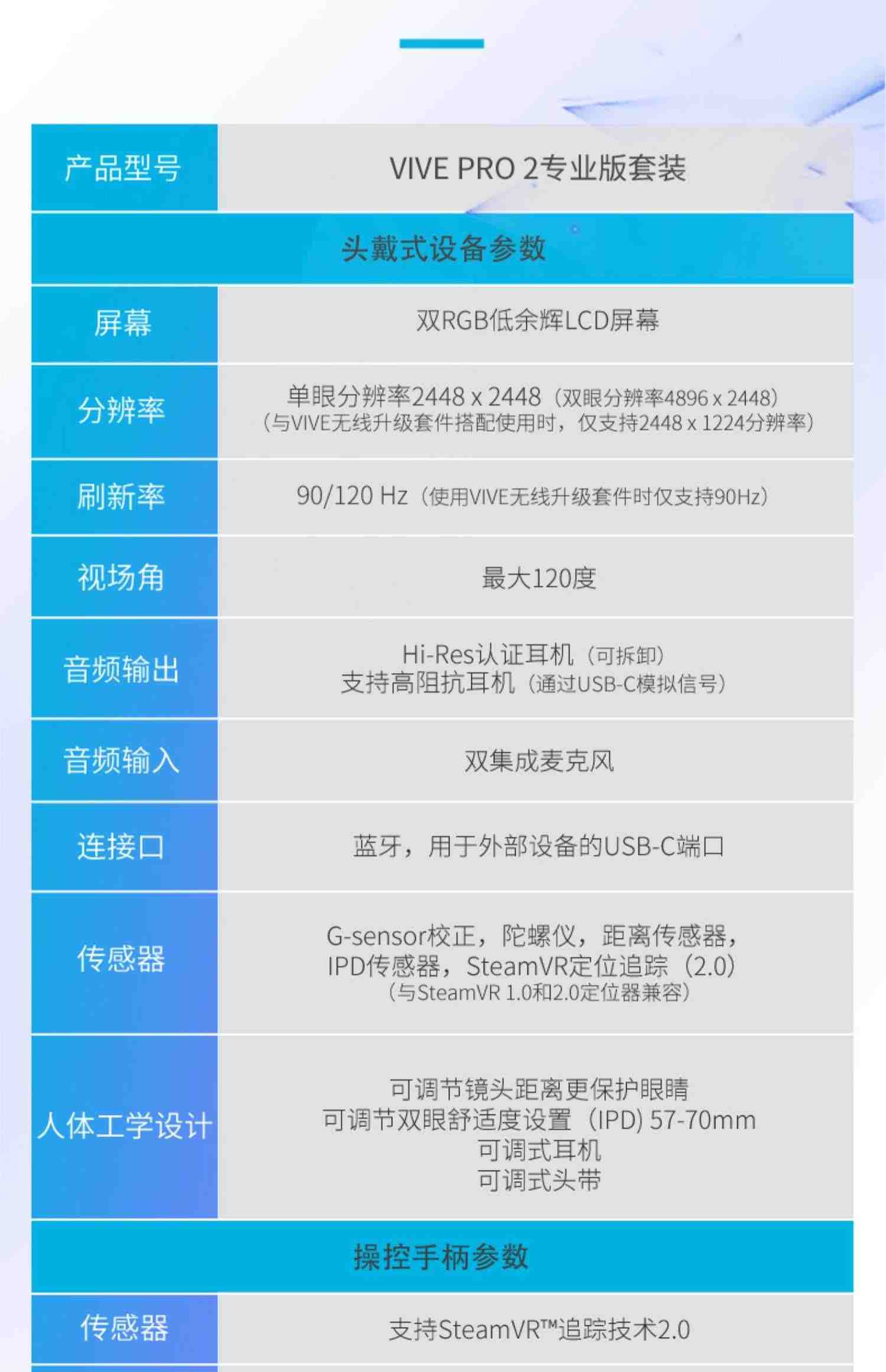 【北京1小时送达】HTC VIVE PRO 2专业版套装PCVR设备智能眼镜3D电影体感游戏2.0套装steamvr应用