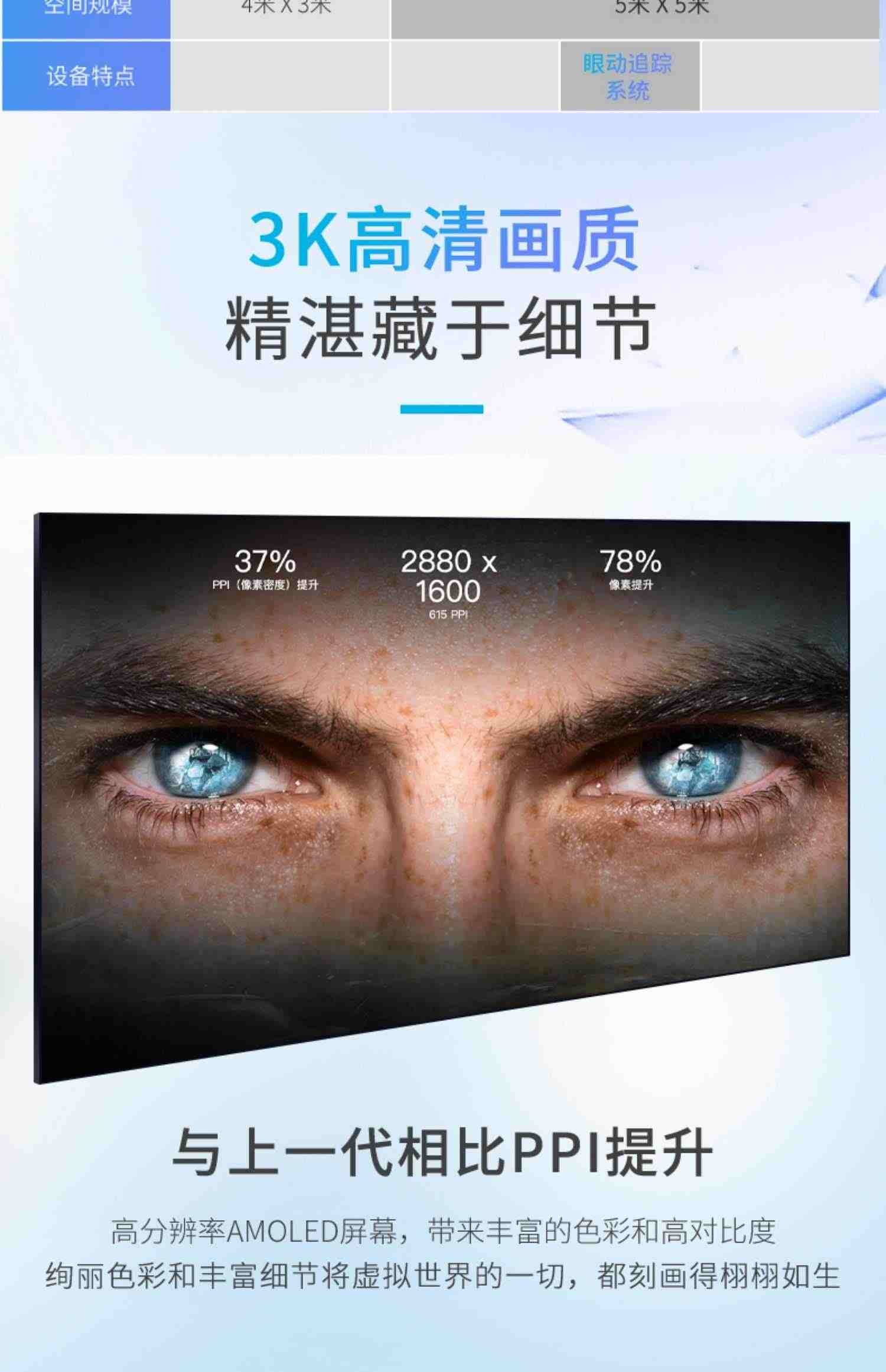 【北京1小时送达】HTC VIVE Pro Eye 专业版套装2.0自带眼动追踪模块技术3D全景虚拟现实头显